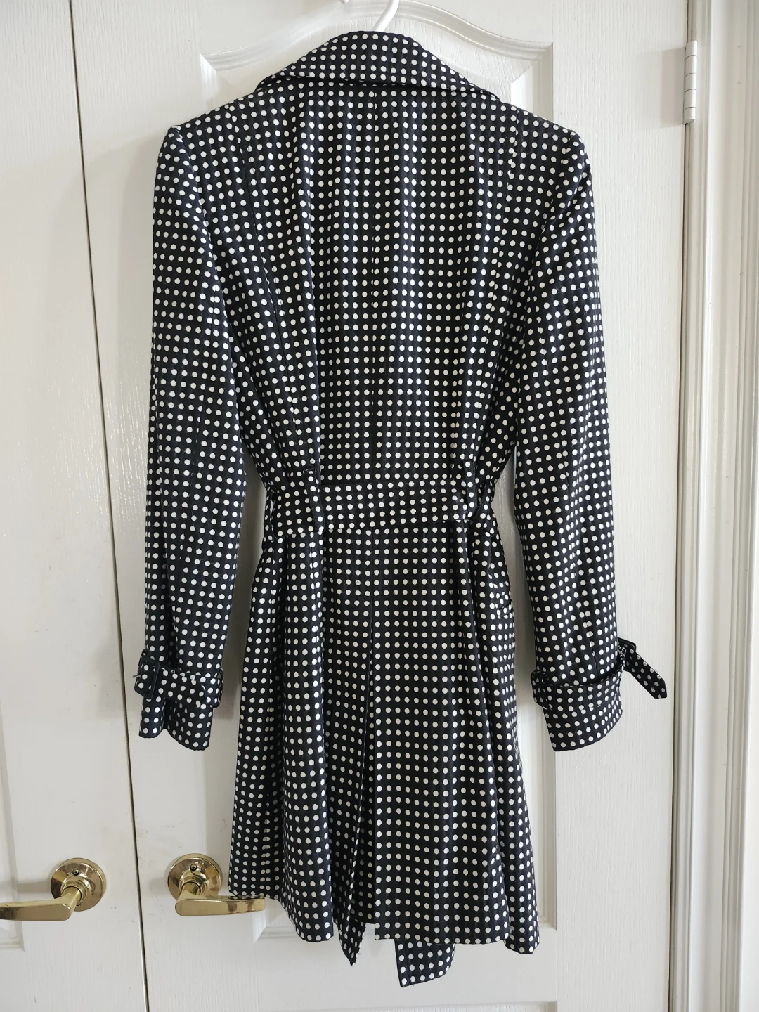 Anne Klein Polka Dot Trench Coat Size L - photo 3