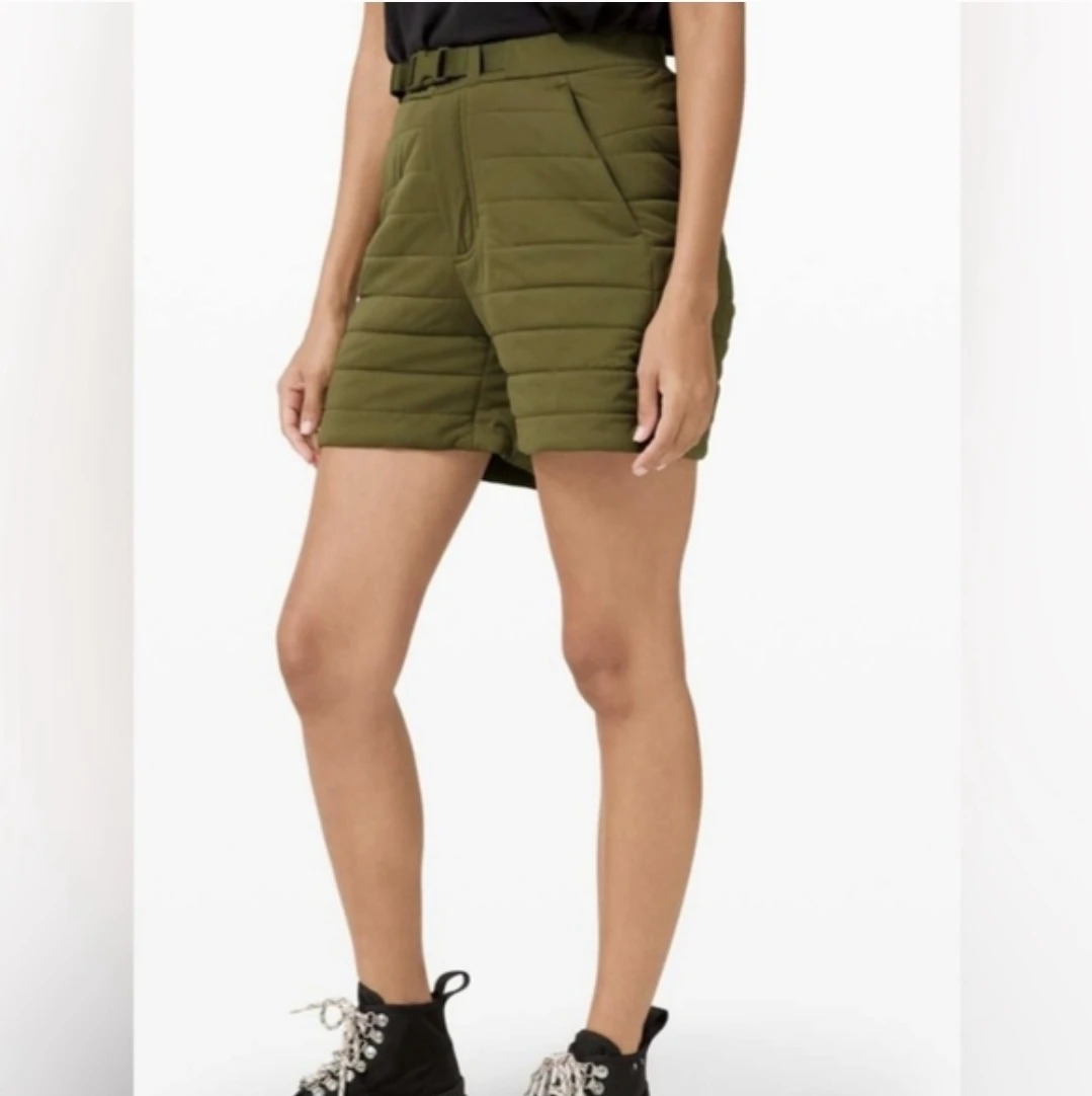 Lululemon Dynamic Movement Quilted Belted Shorts - Olive Green - photo 3
