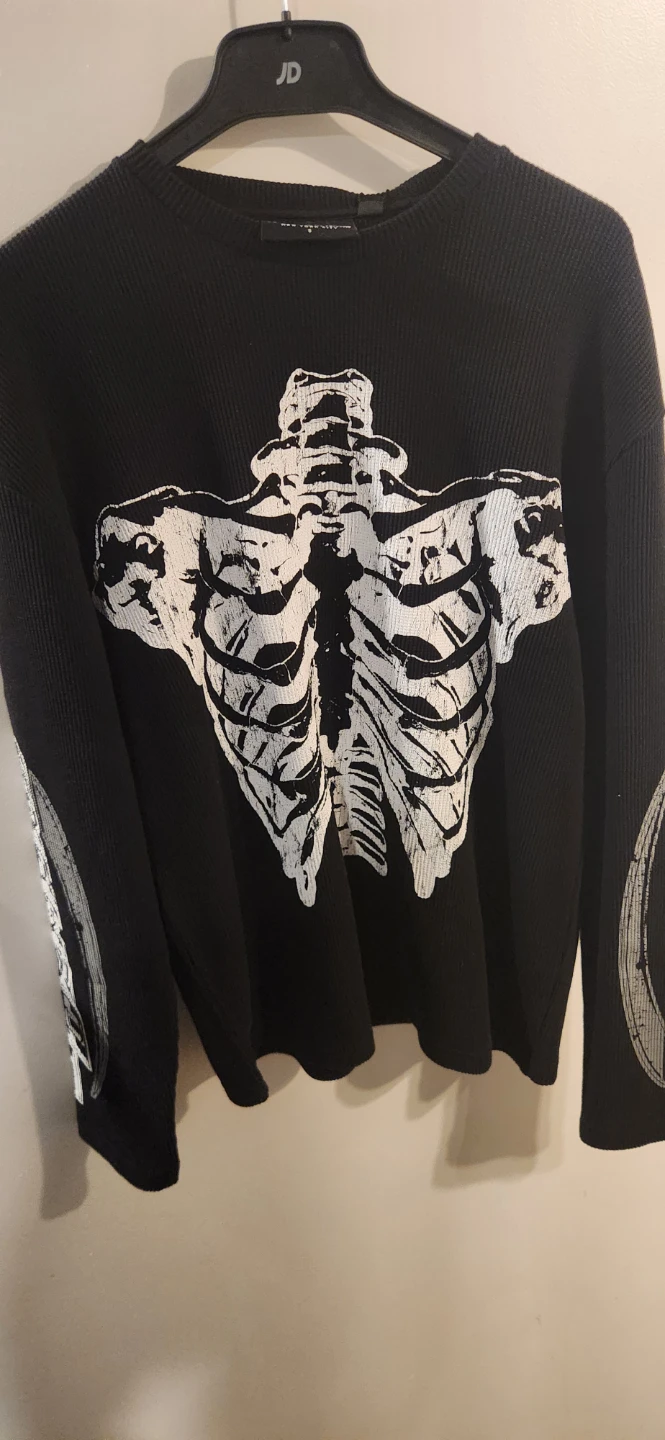 Supply & Demand "Bonez LS Tee" Black Skeleton Graphic