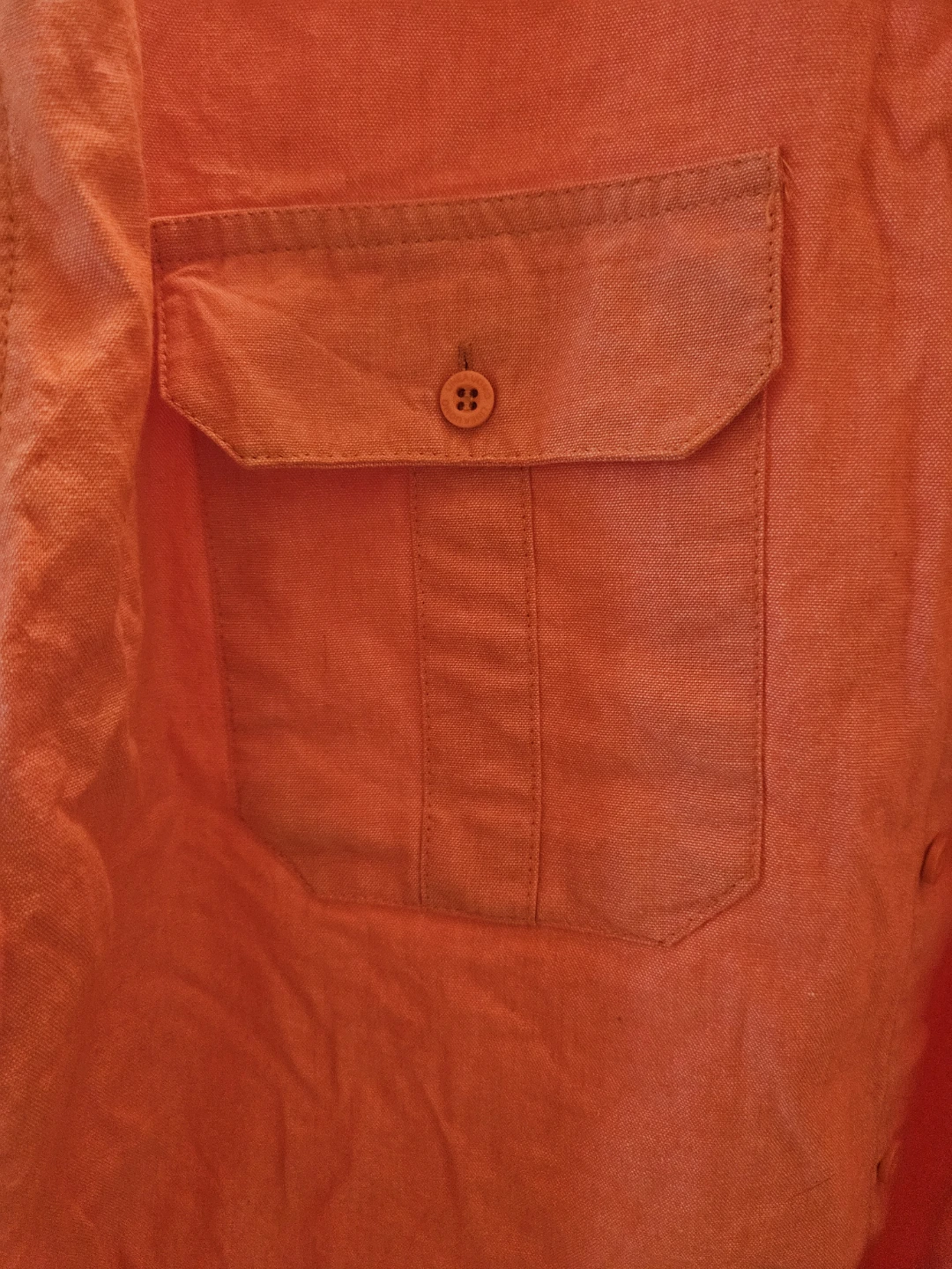 Linea Uomo Orange 100% Cotton Short Sleeve Button Up Shirt XXL - photo 3