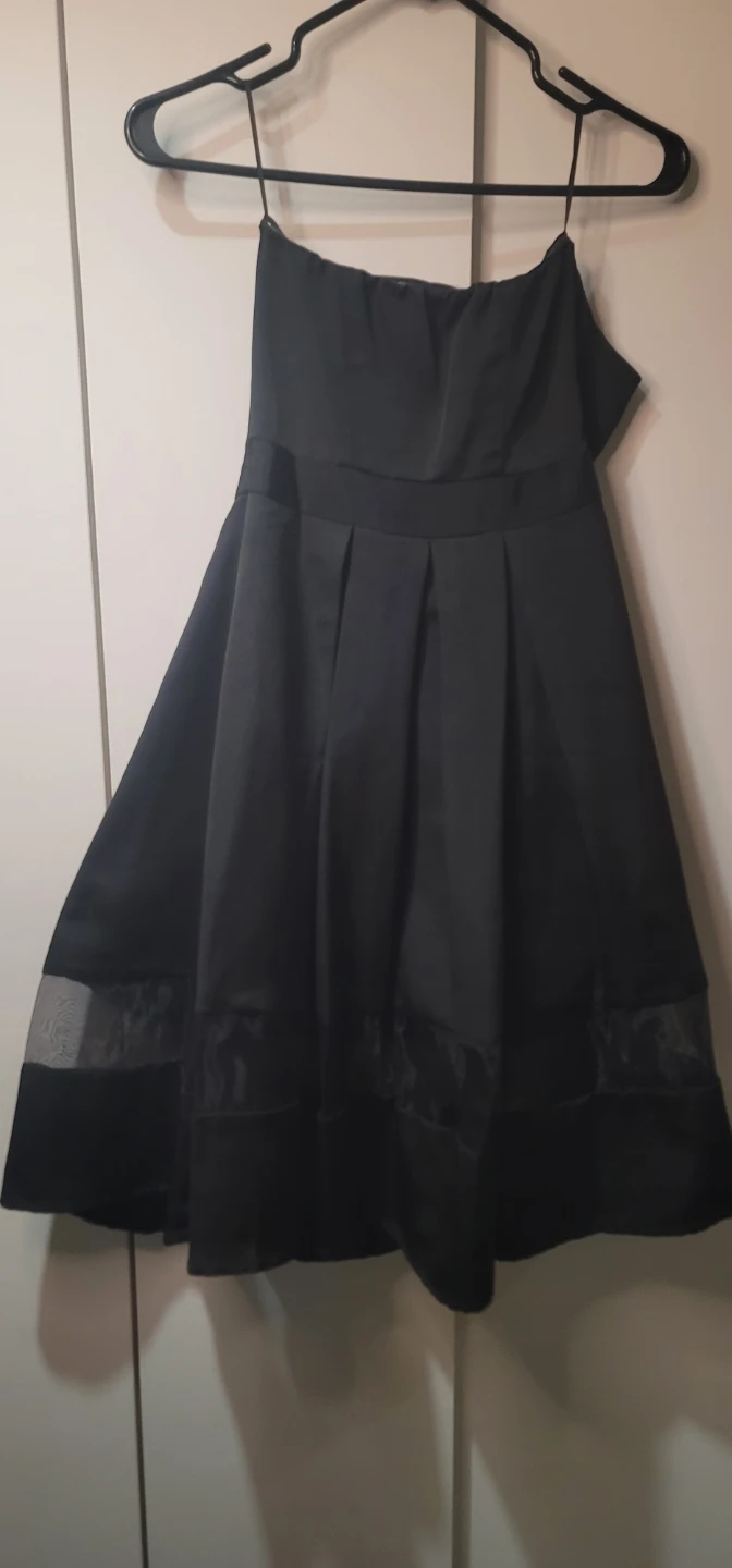 Black Strapless Fit and Flare Dress