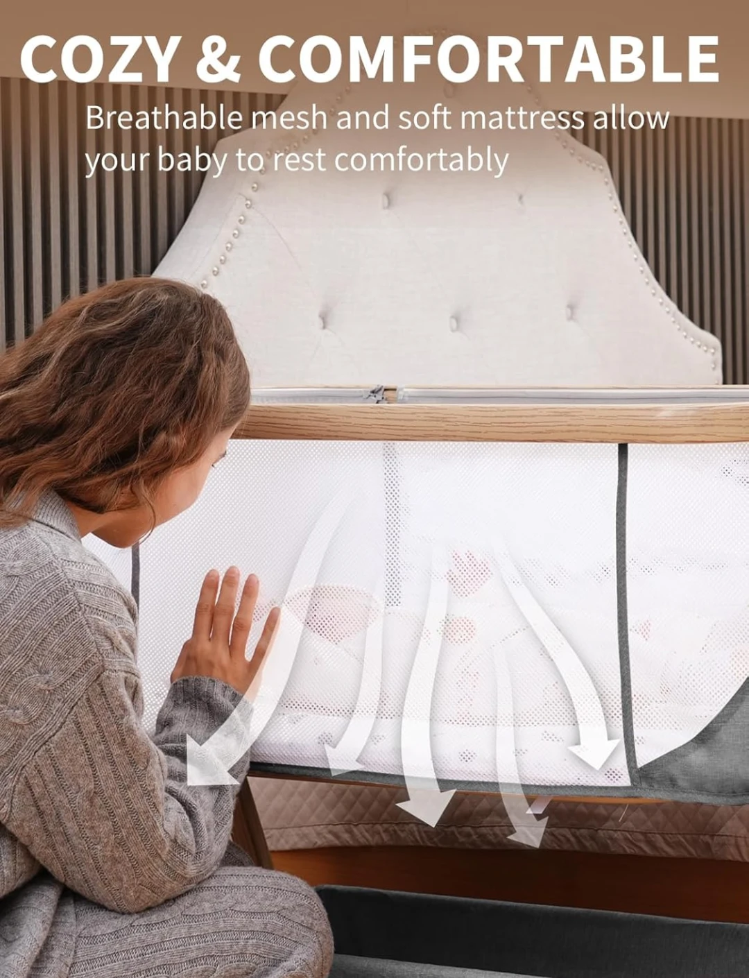 Convertible Baby Bassinet and Bedside Sleeper - photo 4