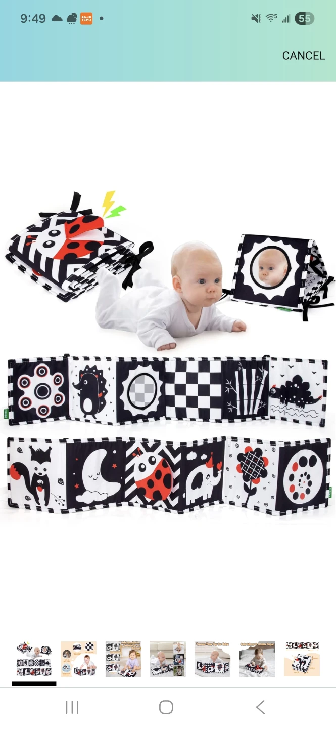 Baby Black & White Visual Stimulation Toy Set 0-3 Months - photo 4
