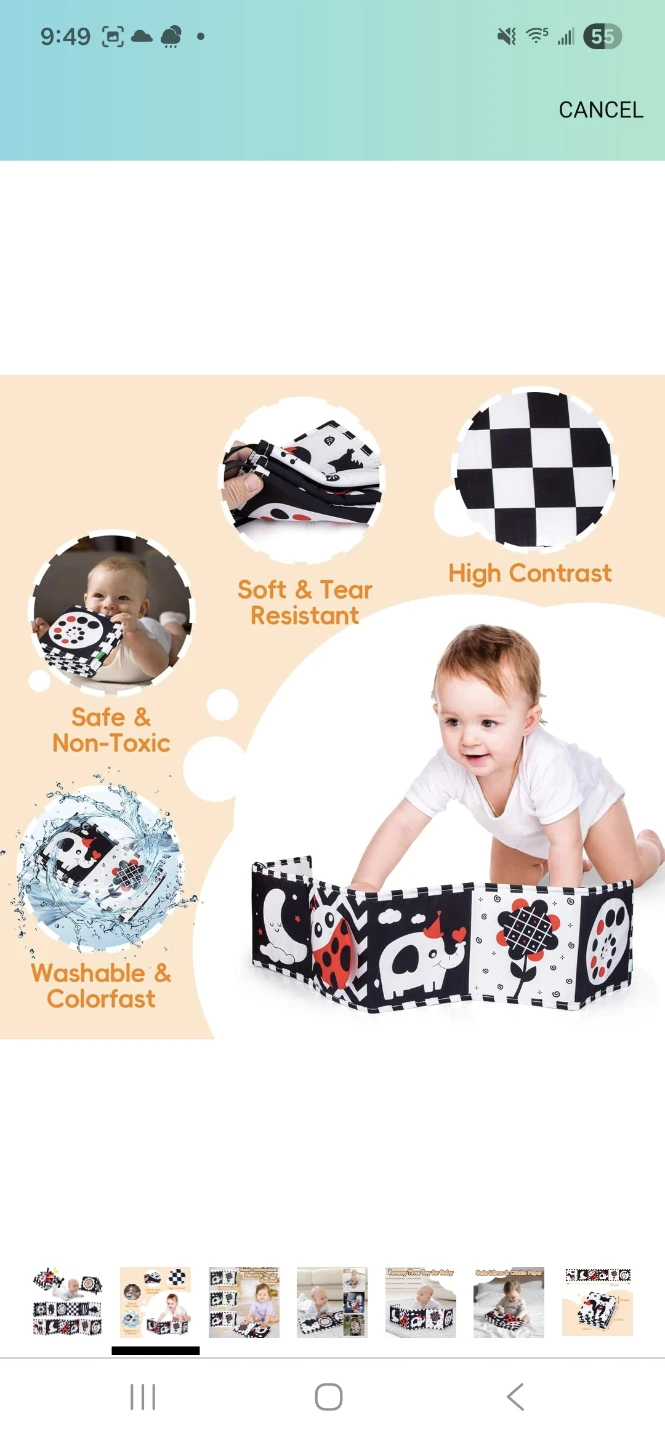 Baby Black & White Visual Stimulation Toy Set 0-3 Months - photo 5