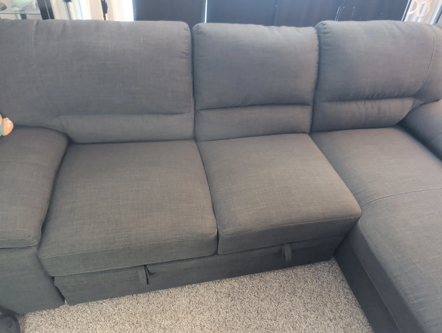 Grey Sectional Sofa with Storage Chaise and pull out bed - photo 2