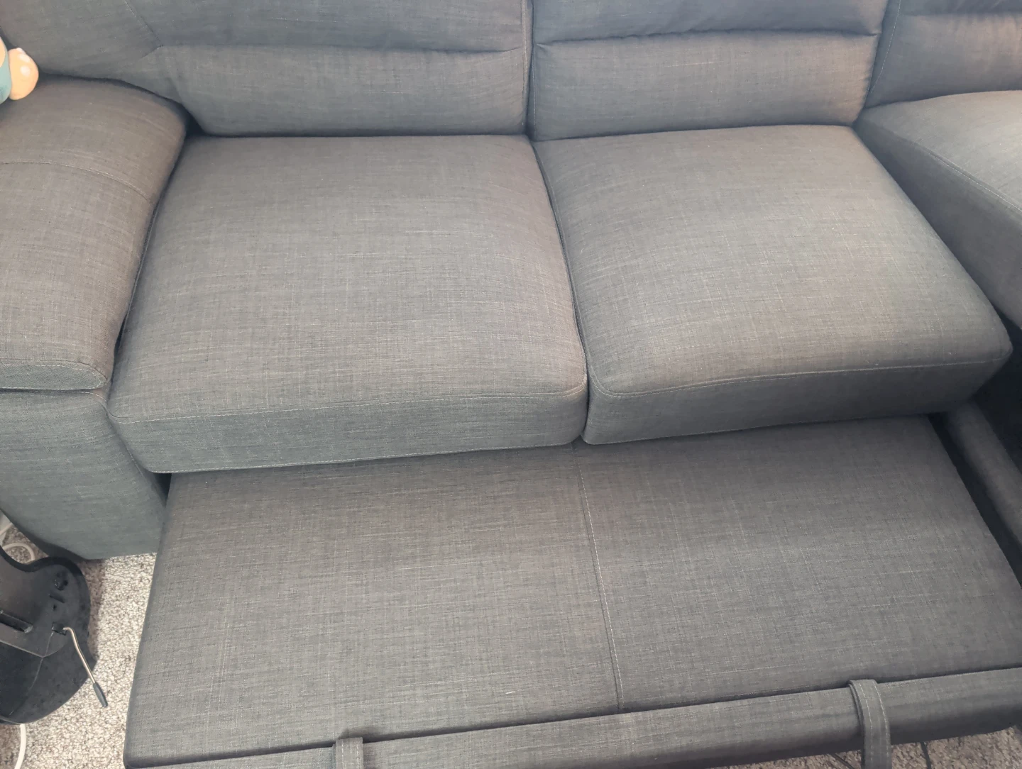 Grey Sectional Sofa with Storage Chaise and pull out bed - photo 4