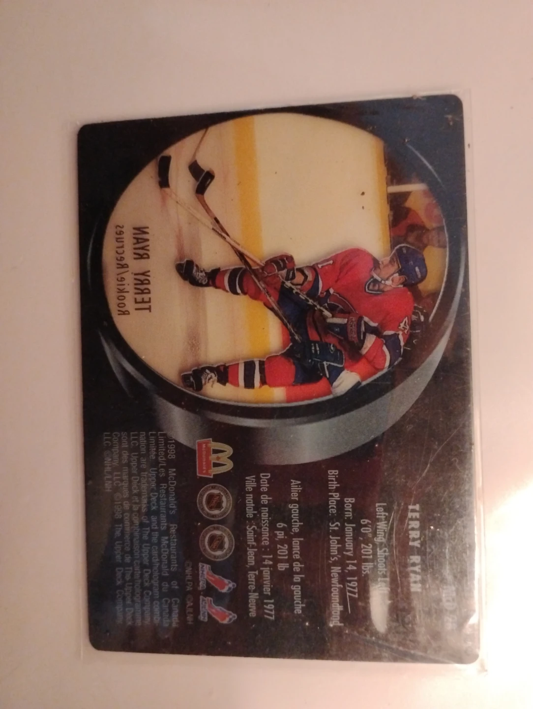 Terry Ryan 1997-98 Upper Deck ICE Rookie Recruits Hockey Card - photo 2