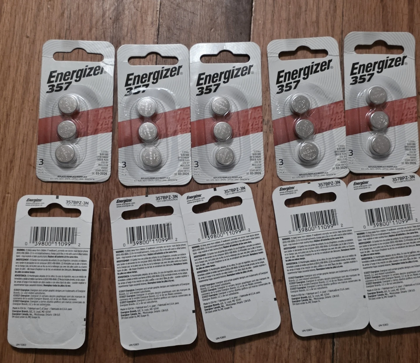 Energizer 357 Watch Batteries - 10 Pack