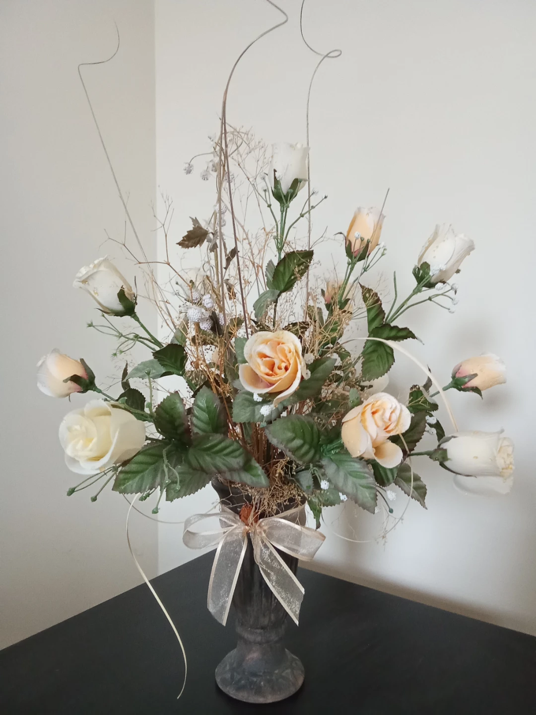 Artificial Floral Arrangement in Urn Vase