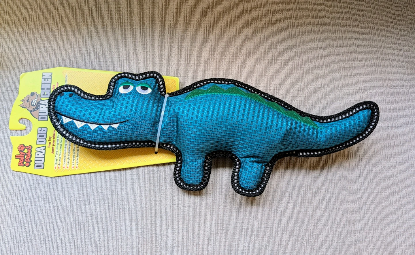 Brand New Dura Dog Squeaky Plush Dog Toy - Alligator