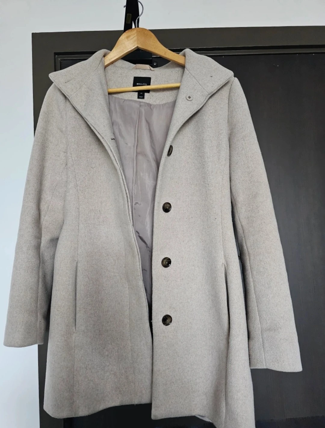 R&W Co. Beige Wool Blend Coat - Size S