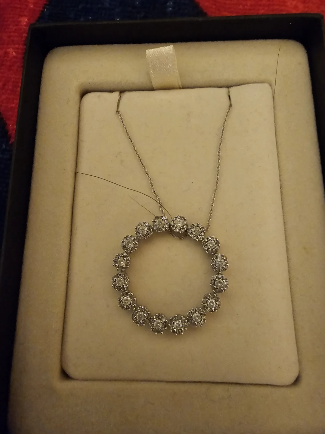 0.09 CT. T.W. Diamond Circle Pendant in 10K White Gold
