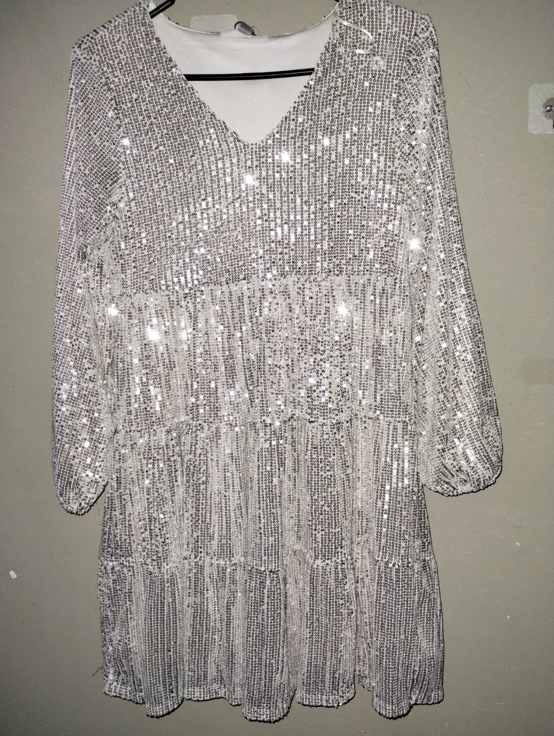 Cable & Gauge Sequin Tiered Mini Dress XS