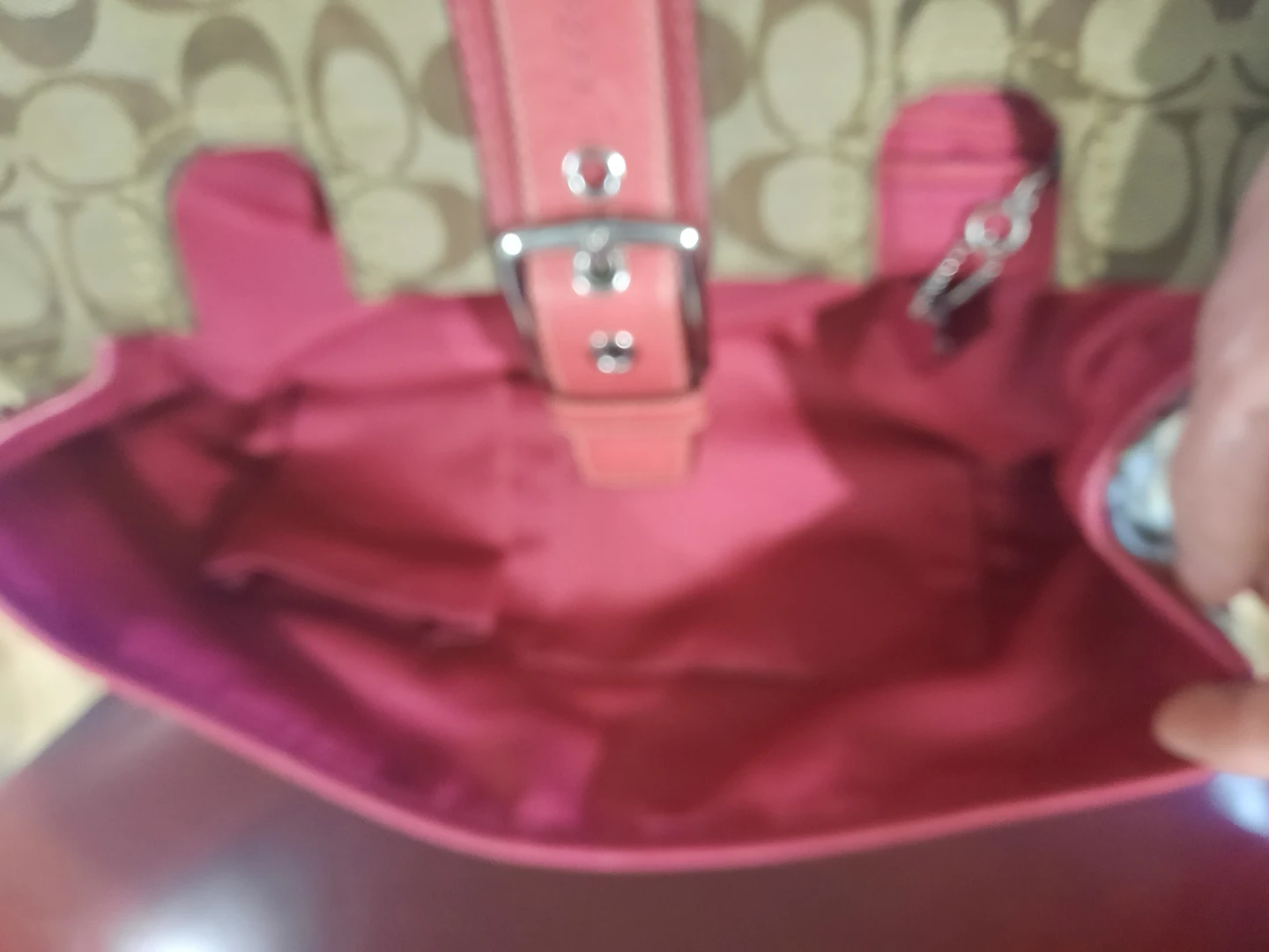 Coach Signature C Monogram Shoulder Bag Pink Trim - photo 2