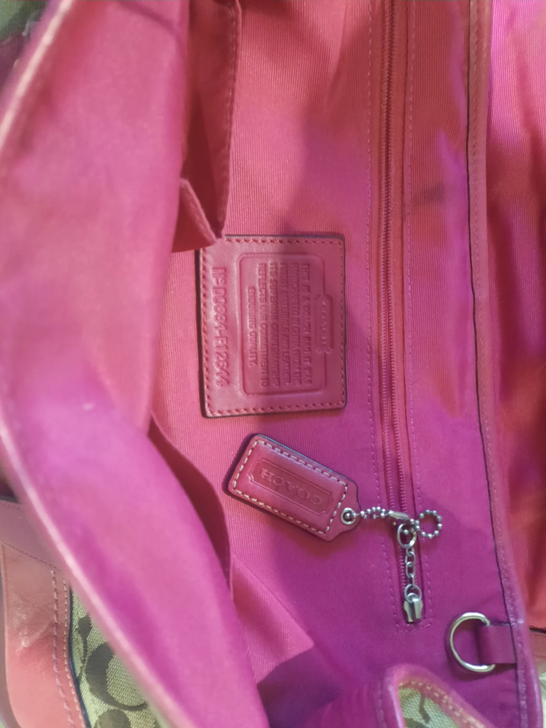 Coach Signature C Monogram Shoulder Bag Pink Trim - photo 5