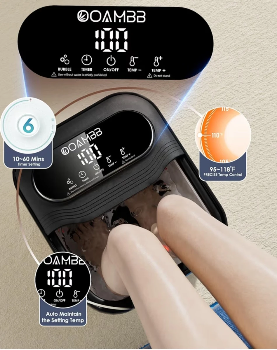 Foot Spa With Heat, Bubble and Temperature Control - photo 3