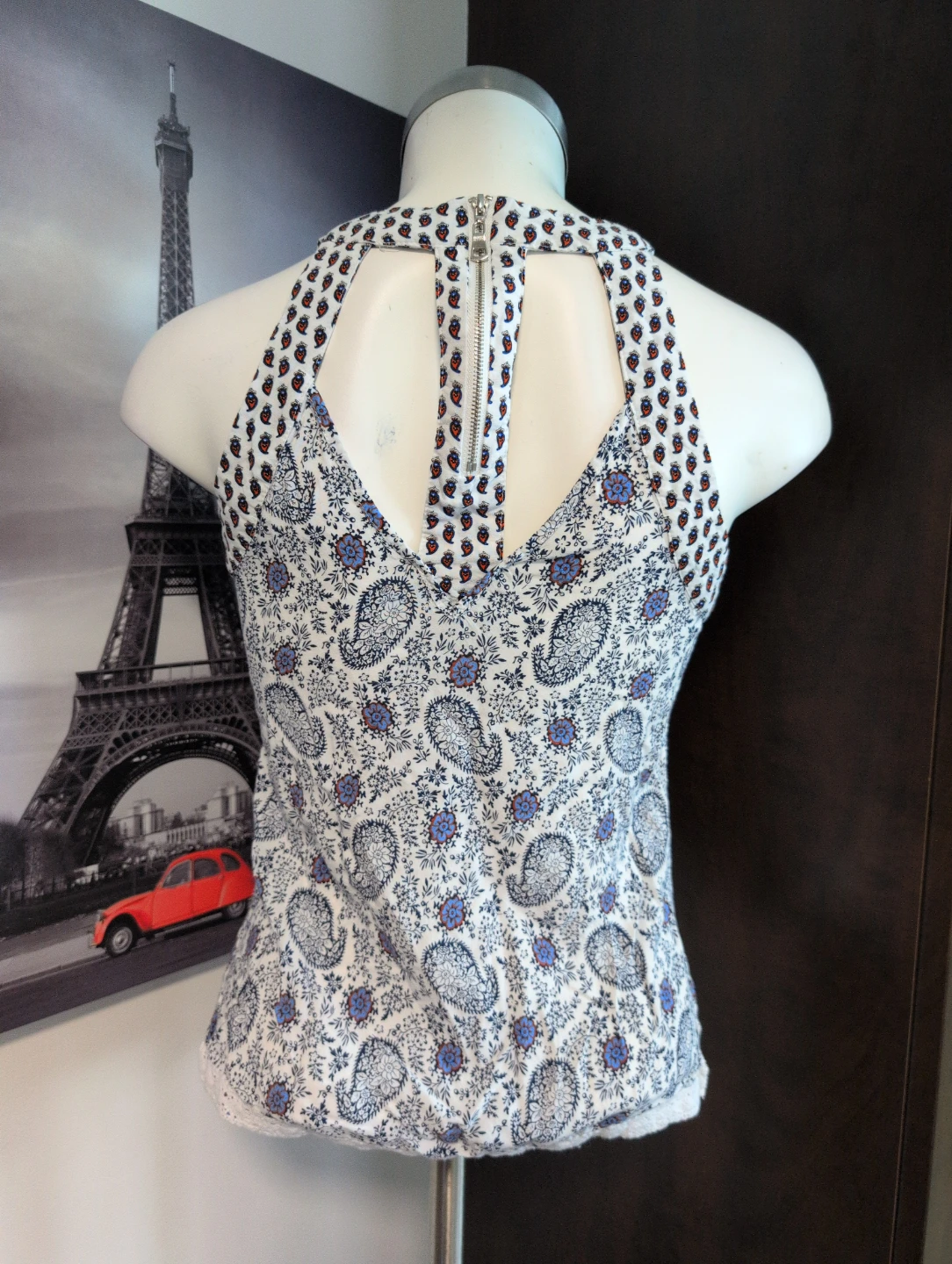 Women's Paisley Print Halter Tank Top - photo 3