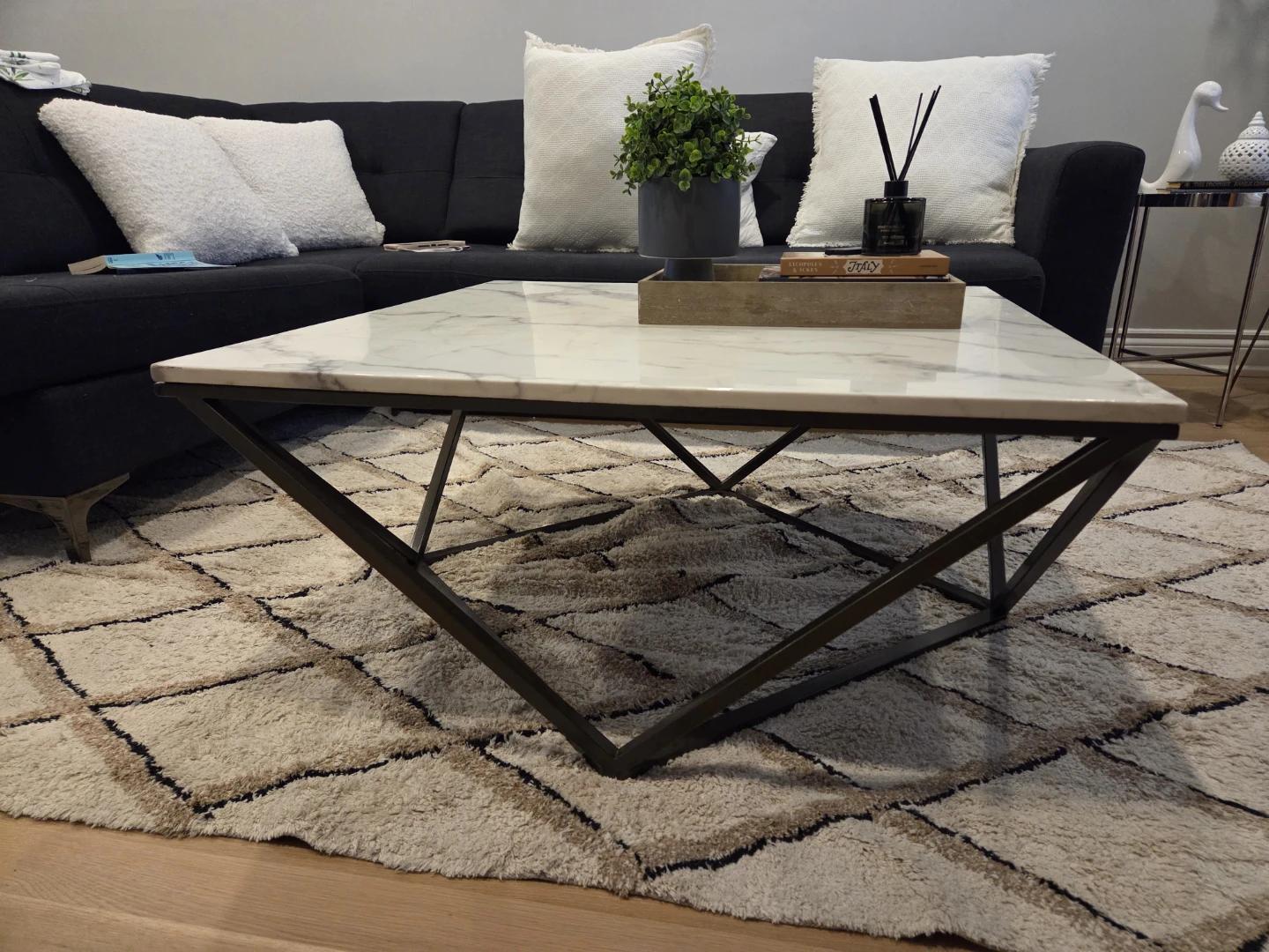 Modern Marble-Look Coffee Table
