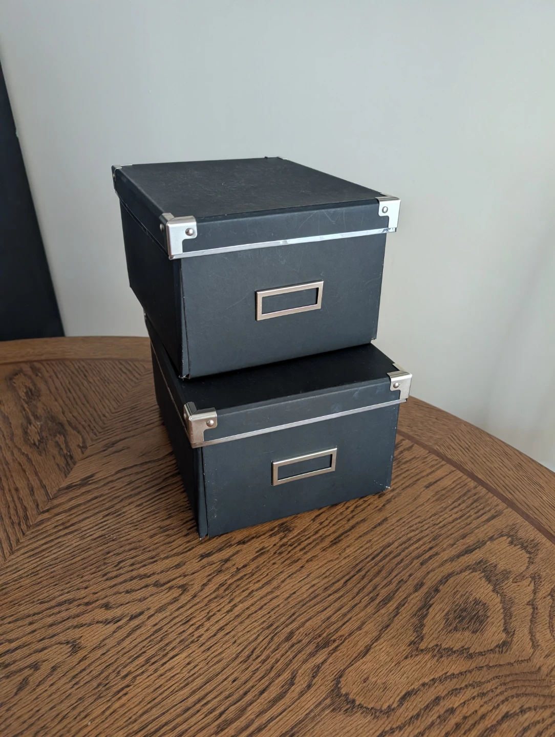 Set of 2 Black Storage Boxes with Metal Accents🧡