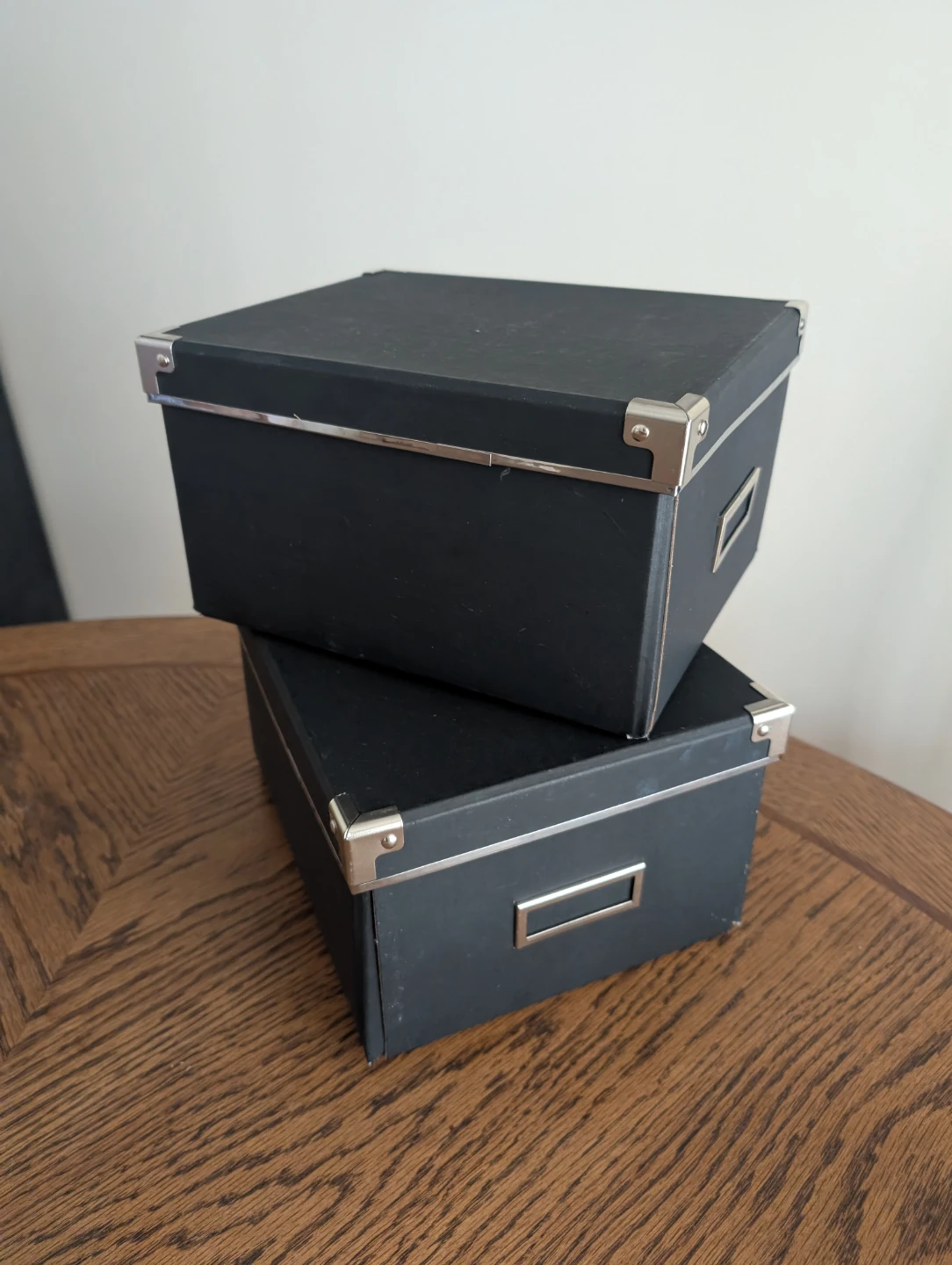 Set of 2 Black Storage Boxes with Metal Accents🧡 - photo 2