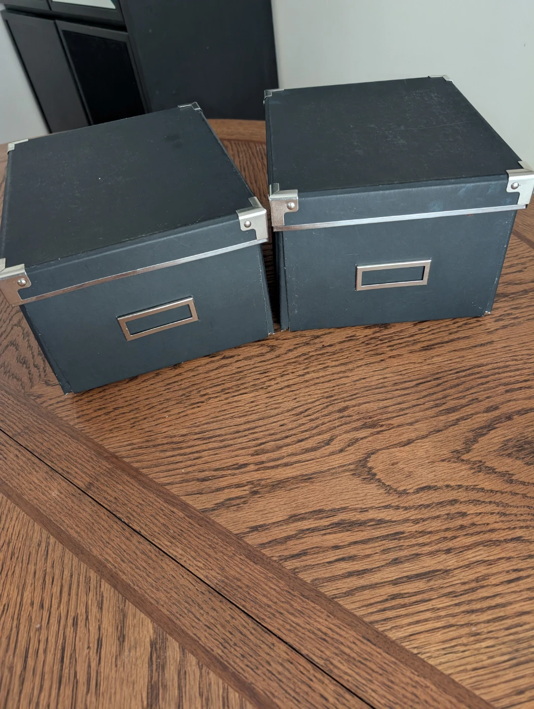 Set of 2 Black Storage Boxes with Metal Accents🧡 - photo 4