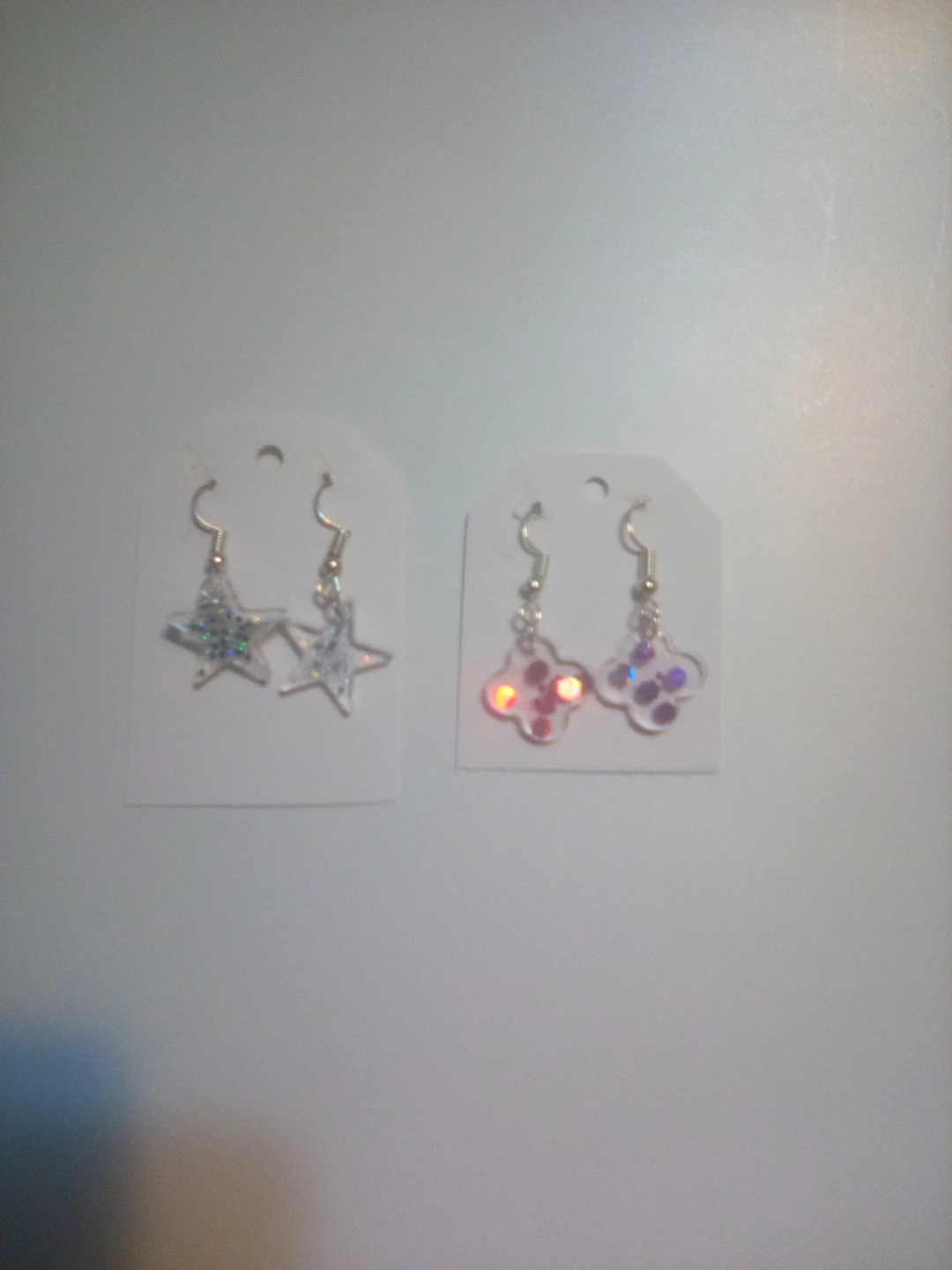 Handmade Resin Glitter Earrings - Assorted Shapes - photo 2
