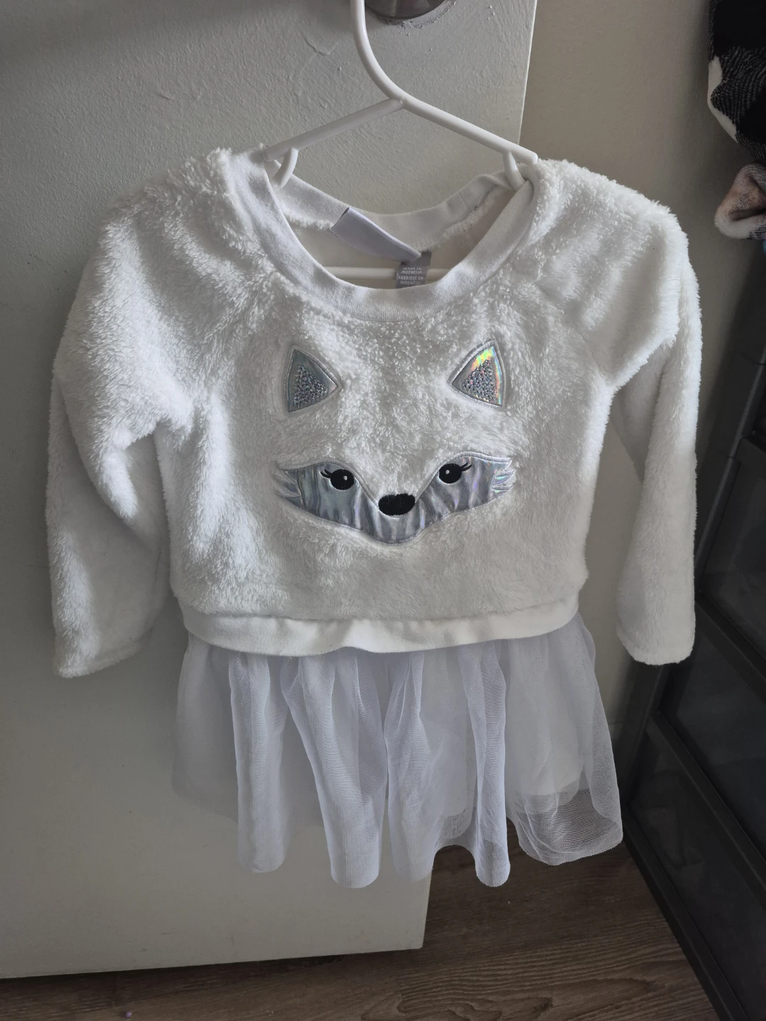 The Children's Place White Fox Tulle Dress - Size 3T