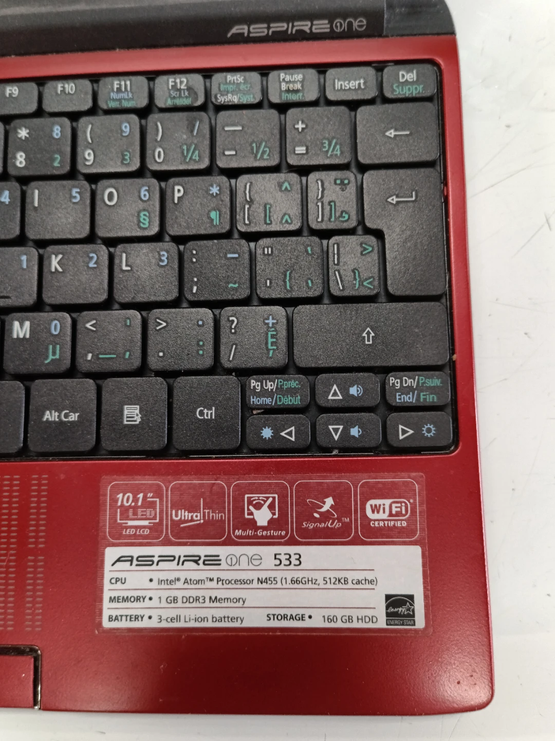 Acer Aspire One 533 Red Netbook - photo 2