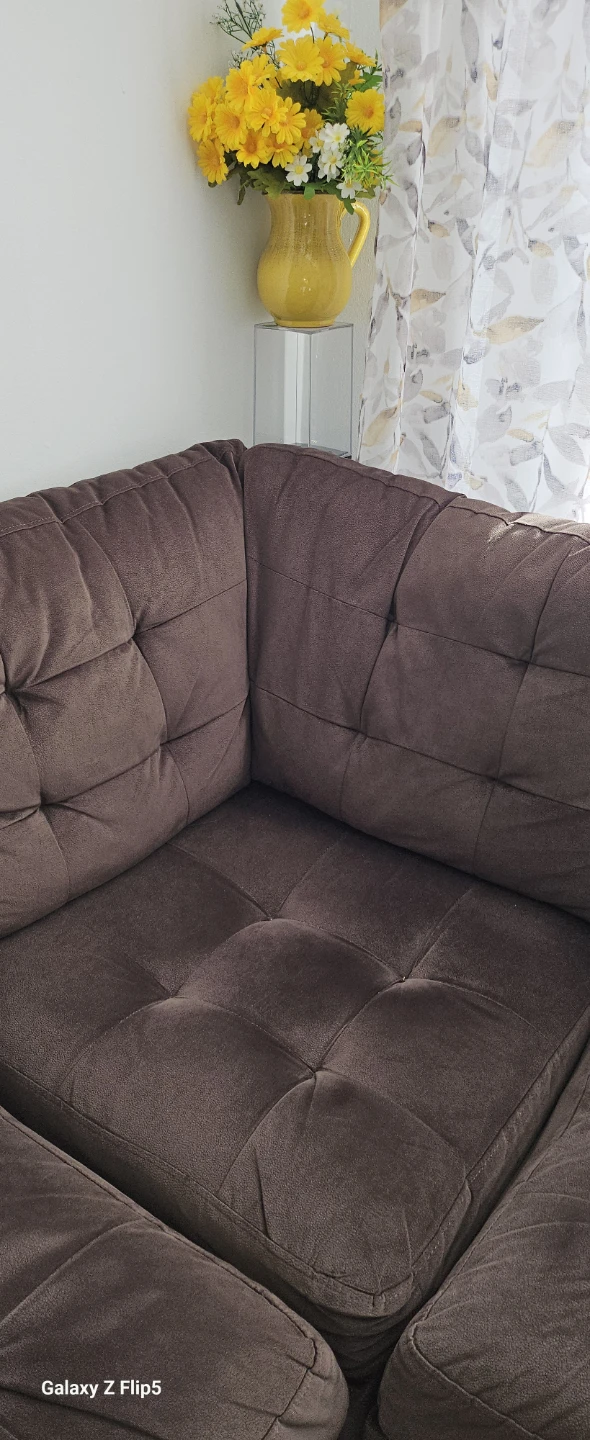 Brown Tufted Sectional Sofa