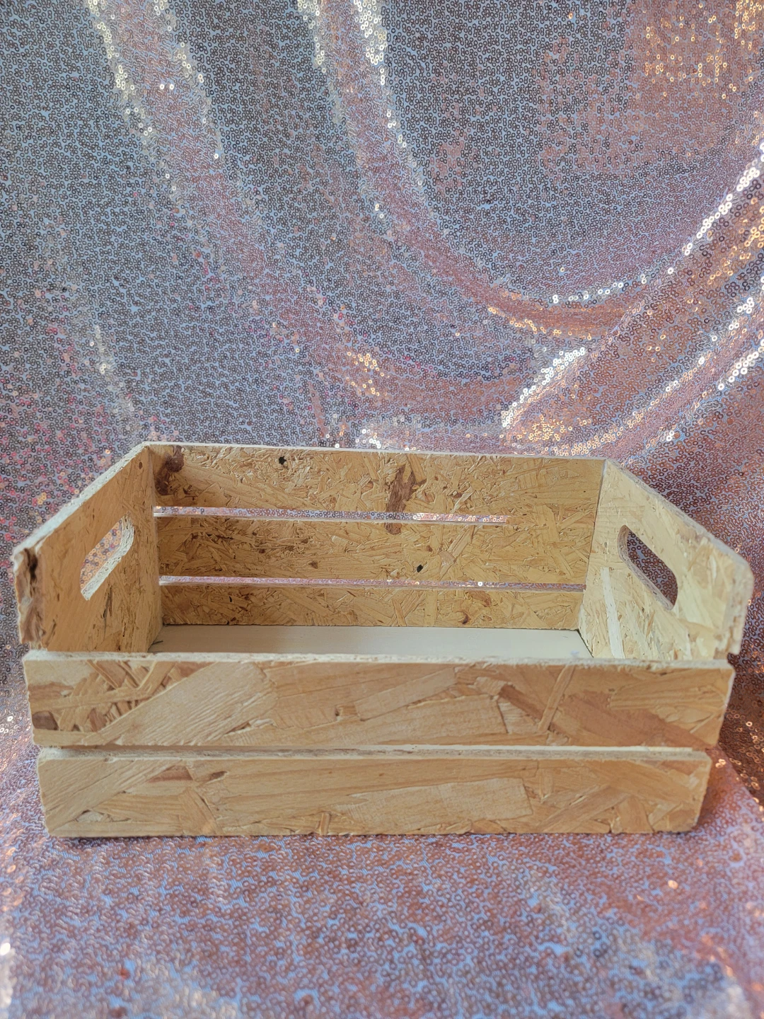 Wooden Crate Storage Box with Handles
