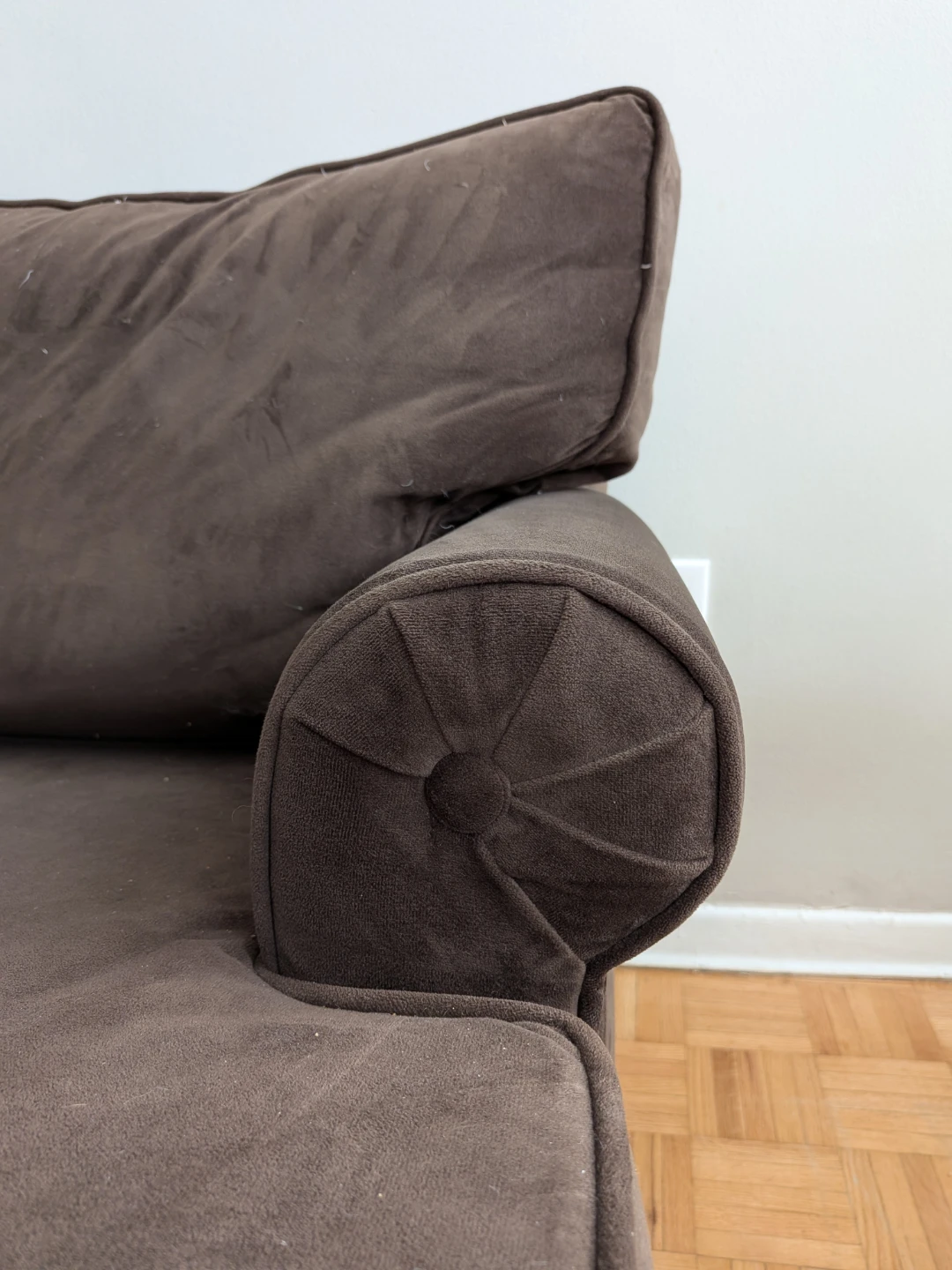 Brown Suede Sofa and Armchair Set - photo 4