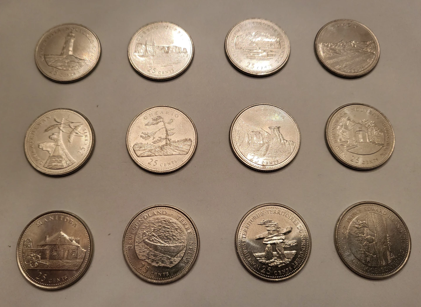 1992 Canadian 12 Province/Territory 25 Cent Coin Collection - photo 2
