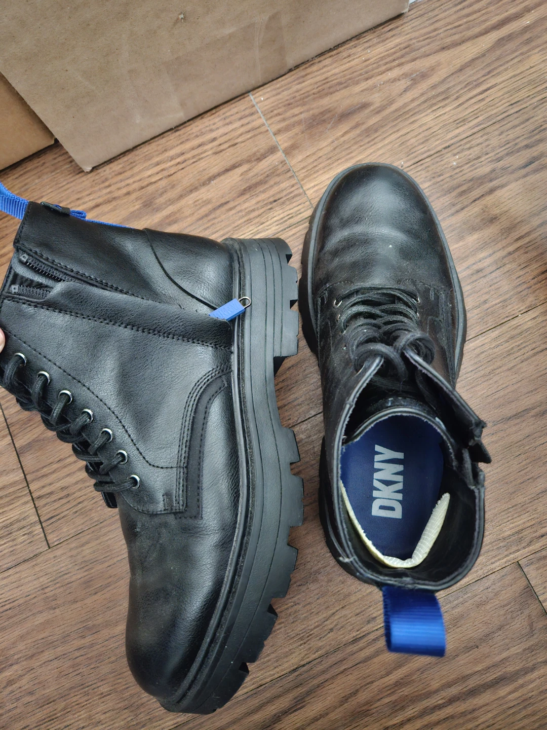 DKNY Black Lace-Up Combat Boots - photo 5