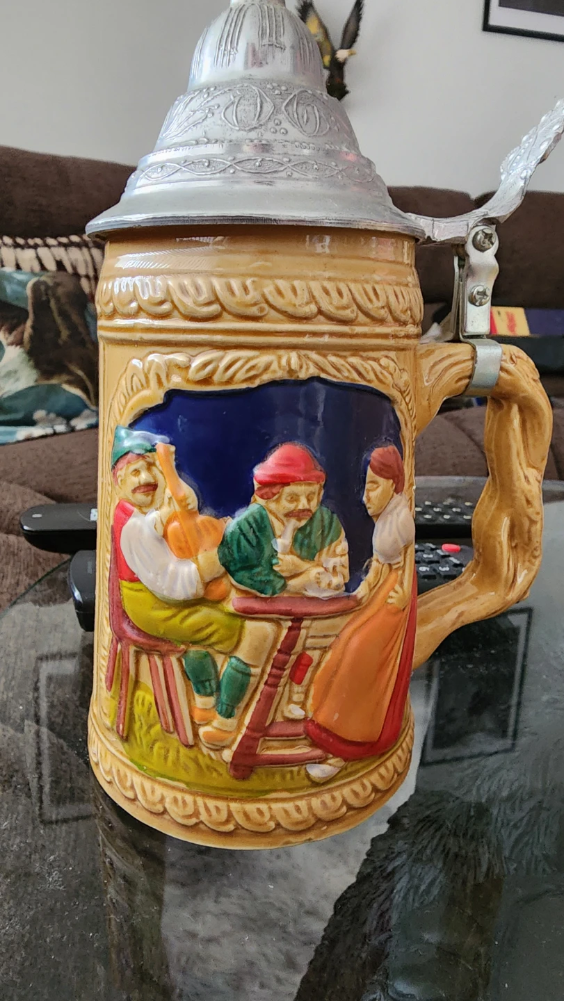 Set of 4 German Beer Steins with Pewter Lids - photo 4