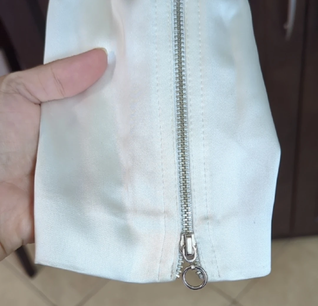 Cream Satin Tie Leg Pants - photo 5