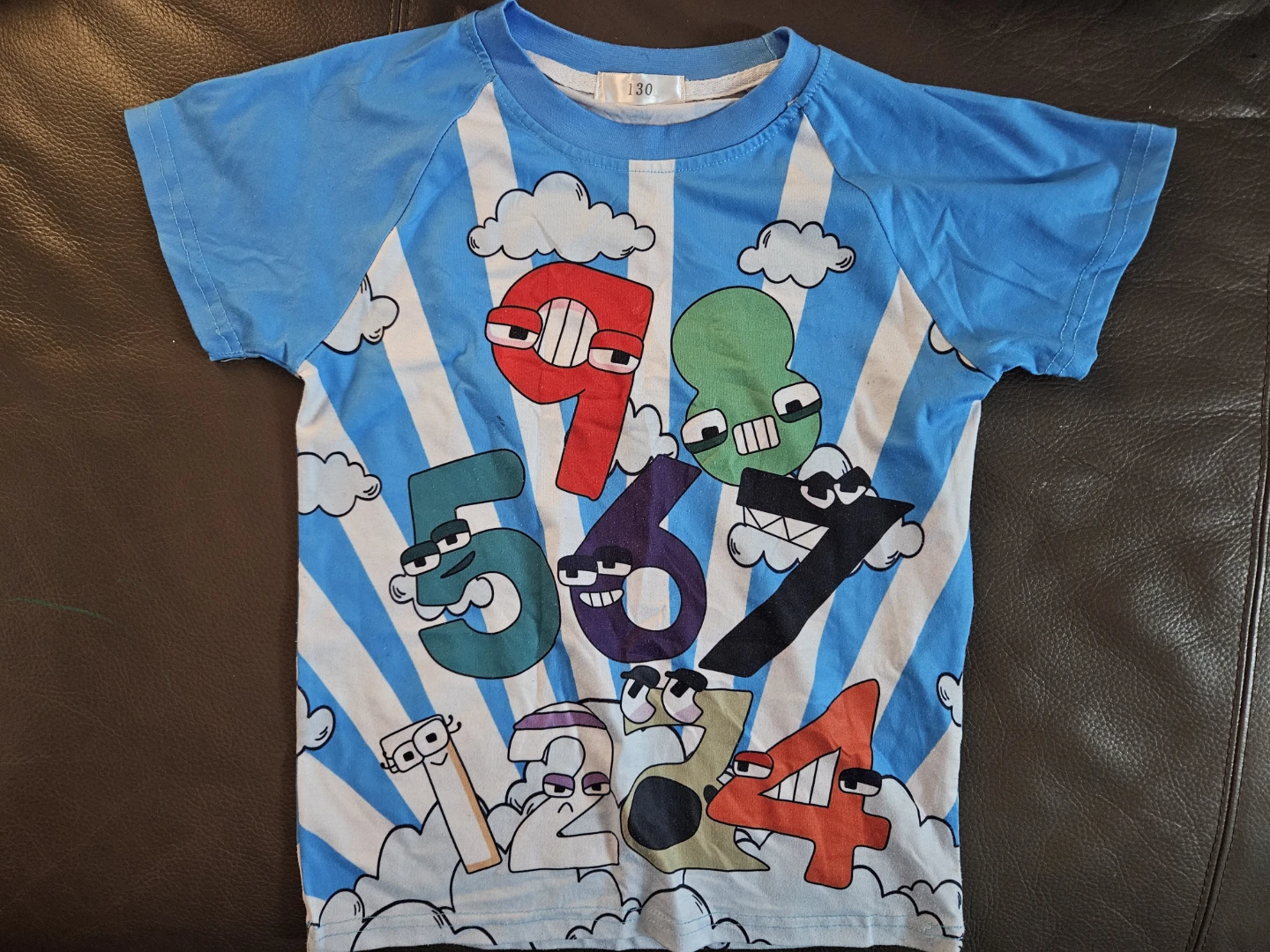Kids Blue Graphic T-Shirt with Numbers