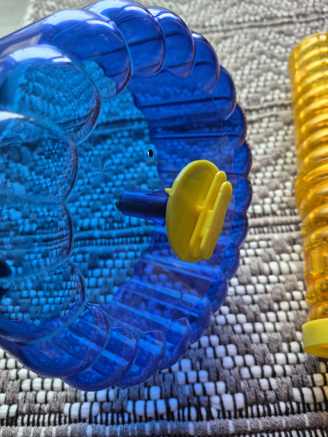 Hamster Wheel and Tunnel - Blue and Yellow Plastic - photo 2
