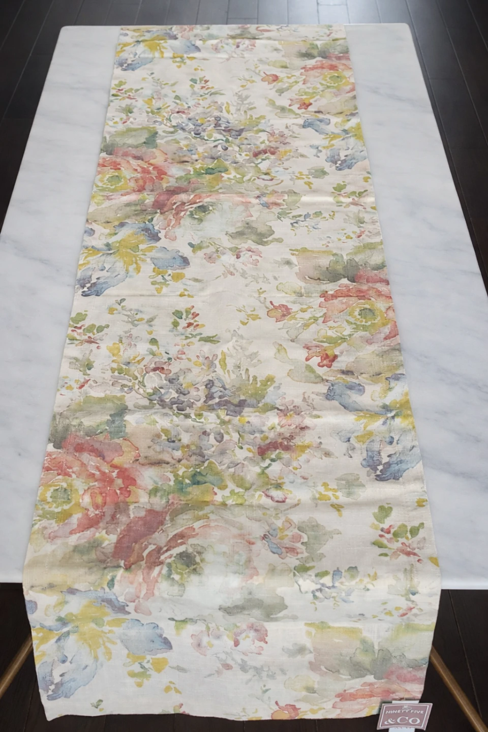 Ninety Five & Co. Floral Print Linen Table Runner - photo 2