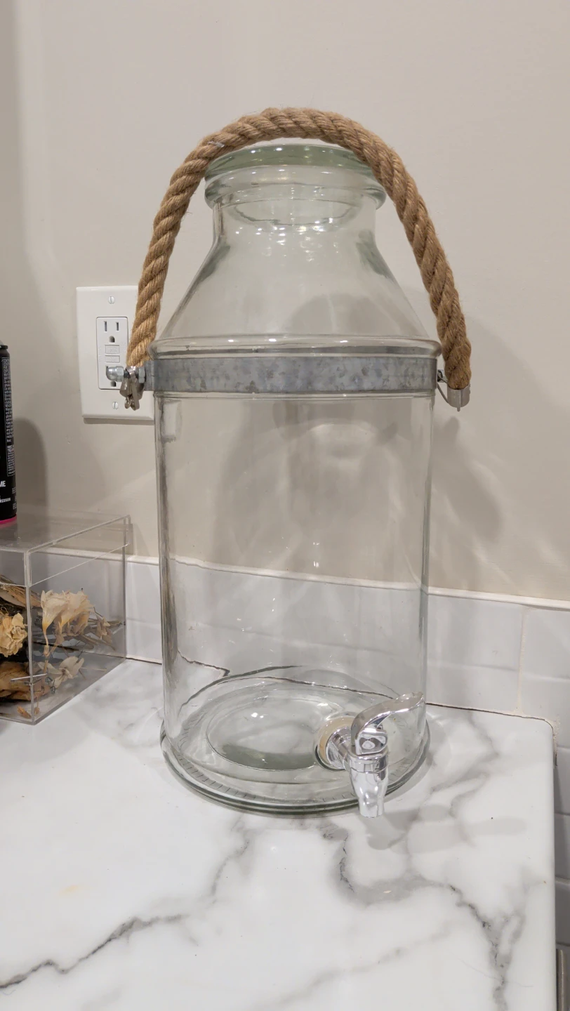Glass Beverage Dispenser with Rope Handle