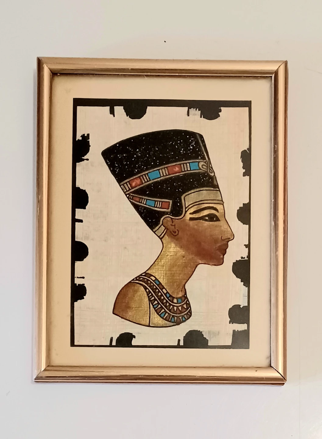 Nefertiti Papyrus Painting Wall Frame
