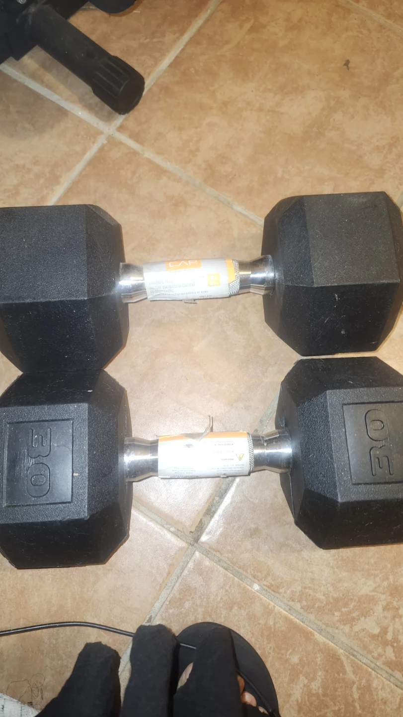 CAP Standard Rubber Coated Dumbbell - 30 lb