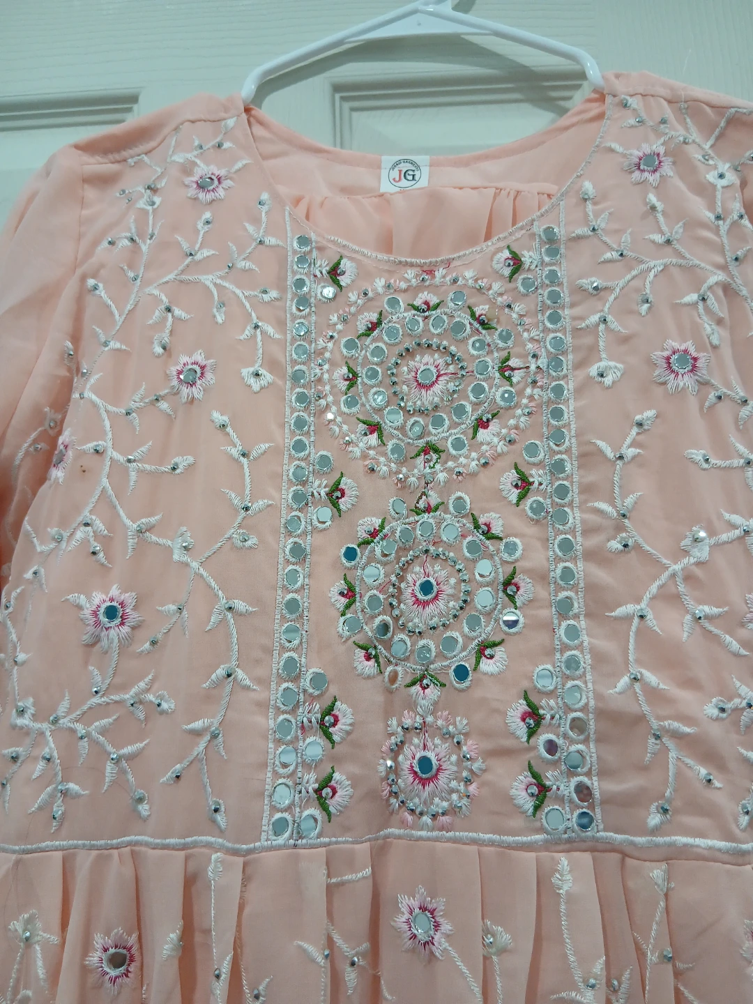 Peach Embroidered Maxi Dress - photo 3