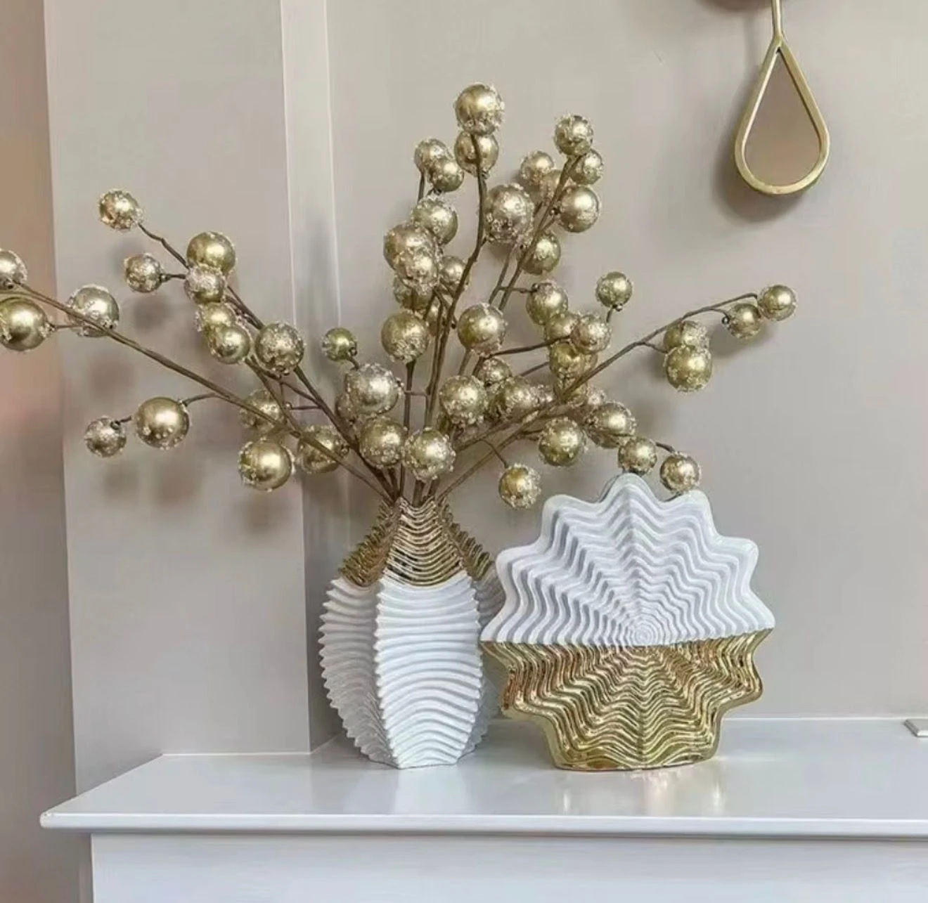 White and Gold Decorative Vase