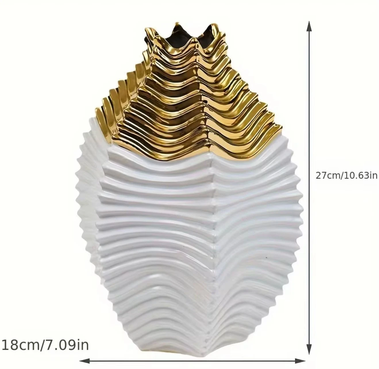 White and Gold Decorative Vase - photo 5