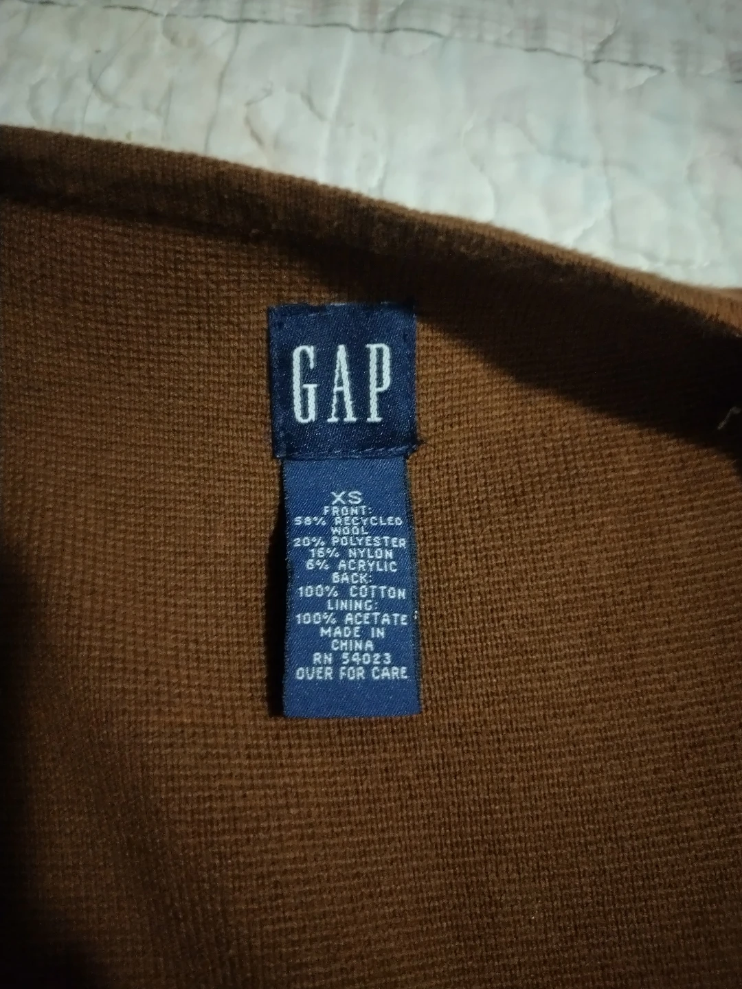 GAP Women's Plaid Vest - Brown - XS - photo 2