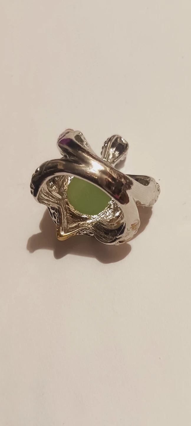 New !! Beautiful Turtle Ring with Green Gemstone. 9. - photo 5