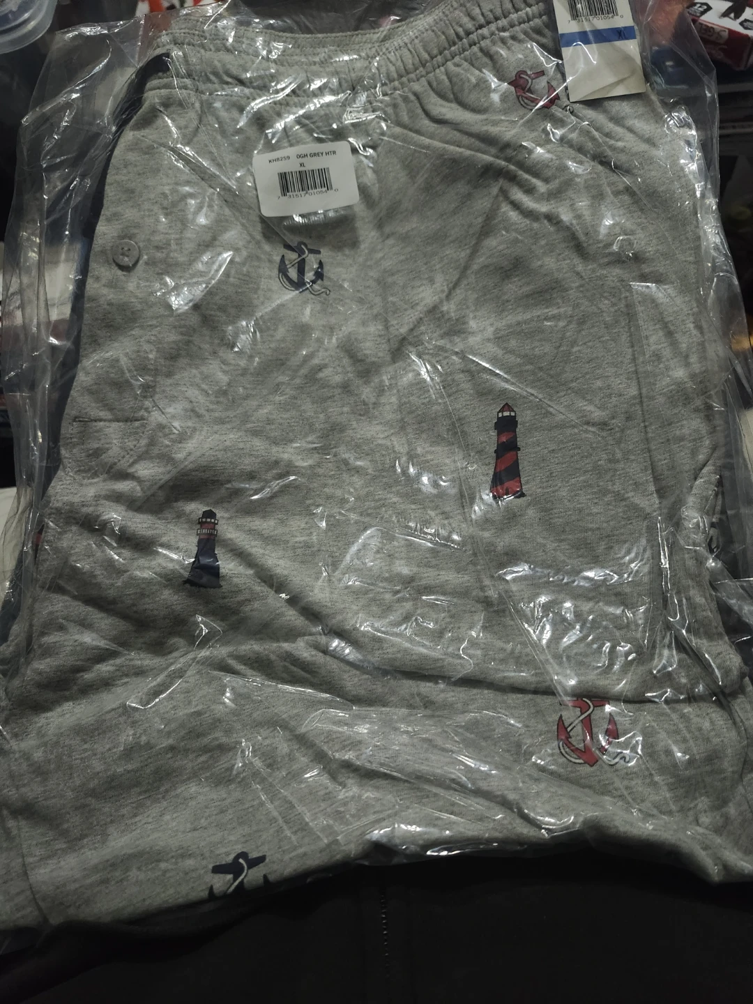 Nautica Men's Grey Lighthouse & Anchor XL shorts