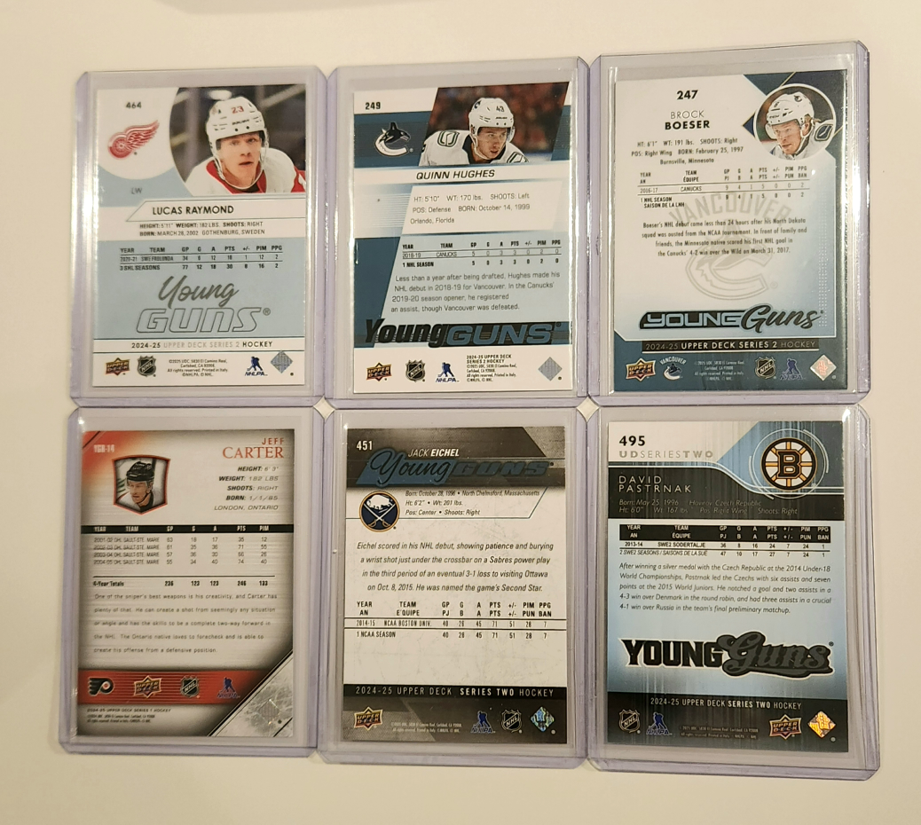 Pick Up x6 Young Guns Renewed 30forall or 5-7ea hockey cards - photo 5