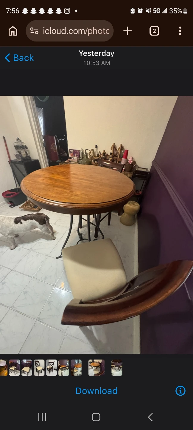 Round Top Dining Table with 2 Chairs - photo 2