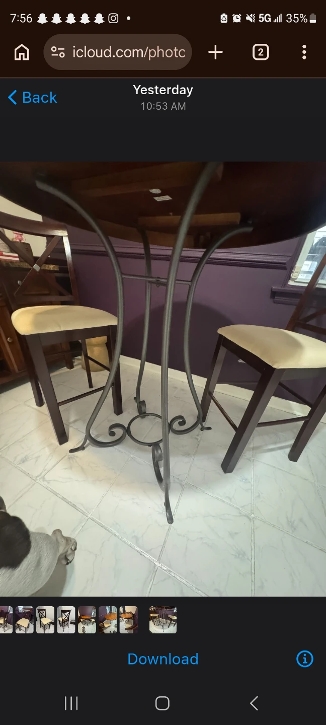 Round Top Dining Table with 2 Chairs - photo 3